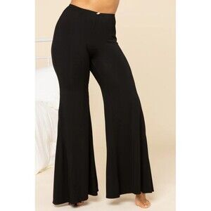 Popflex Deep Sleep Bell Bottoms Pants L Black 32" Inseam Modal Stretch Flare